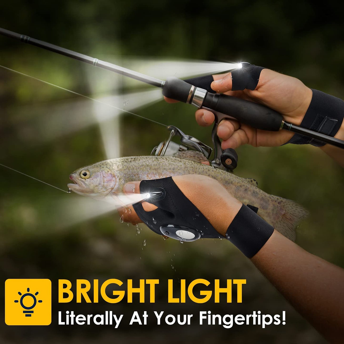 LED Gloves with Waterproof Lights